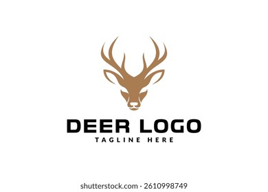 deer head logo design. logo icon vector illustration silhouette