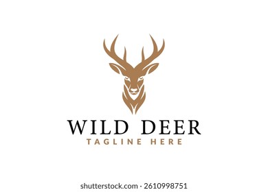 deer head logo design. logo icon vector illustration silhouette