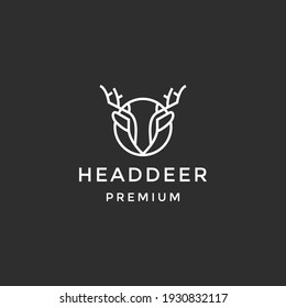 Deer Head Logo Design on black background