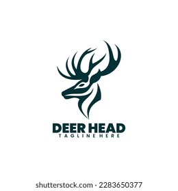 deer head logo design silhouette