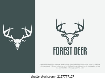 diseño del logo de la cabeza de ciervo. plantilla de logotipo