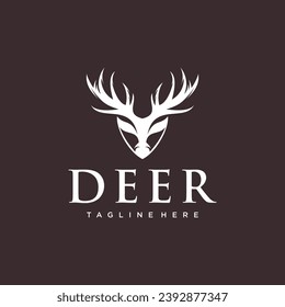 Deer head logo design template unique Premium Vector