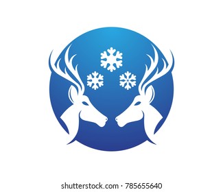 Deer head logo design template
