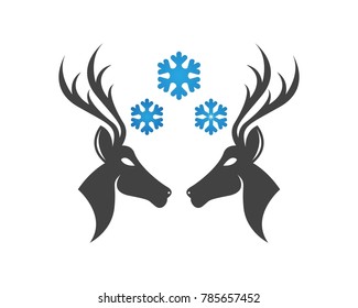 Deer head logo design template
