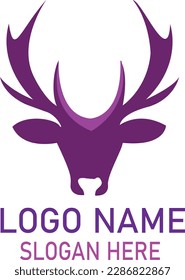 Diseño del logotipo de la cabeza de ciervo que se puede descargar en archivo vectorial.