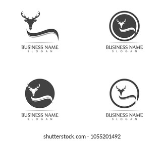 Deer head logo design vector illustration