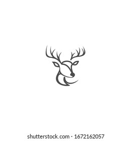 Deer head logo design vector