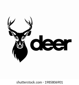 deer head logo design vector