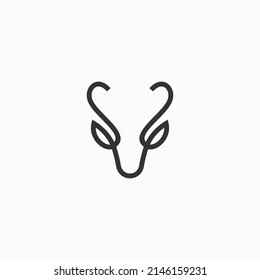 deer head logo design vector silhouette illustration