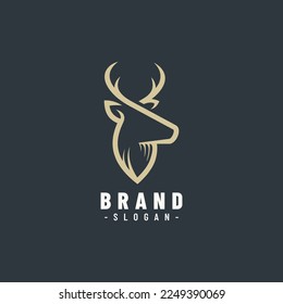 deer head logo design vector