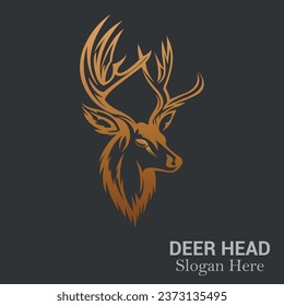 Deer head logo design vector graphics