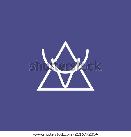Deer Head Logo Design with white color on very peri background