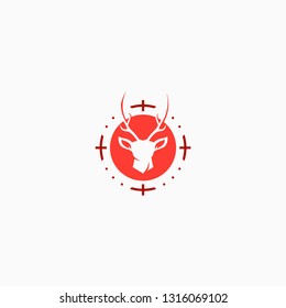 deer head logo hunter deer vector illustration