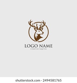 Deer head logo, deer hunting, icon, head, wild, deer head art template
