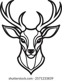 Deer head logo, deer hunting, icon, head, wild, deer head art template 