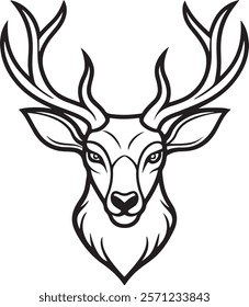 Deer head logo, deer hunting, icon, head, wild, deer head art template 