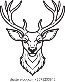 Deer head logo, deer hunting, icon, head, wild, deer head art template 