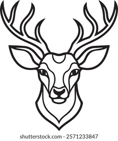 Deer head logo, deer hunting, icon, head, wild, deer head art template 