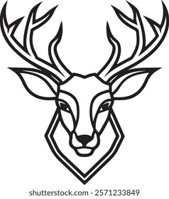 Deer head logo, deer hunting, icon, head, wild, deer head art template 