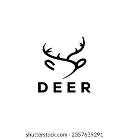 Deer head logo icon design template