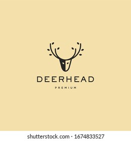 Deer head logo icon Premium Vector