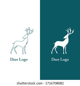 Vector de icono del logotipo de la cabeza del ciervo