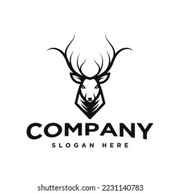 deer head logo icon and vector
