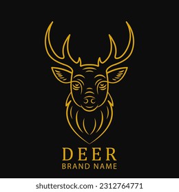 Deer head logo, icon. Vector illustration