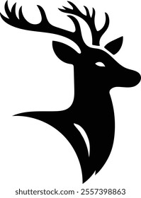 Deer head logo | Deer head icon | Deer head vector eps, Caribou head vector on white background