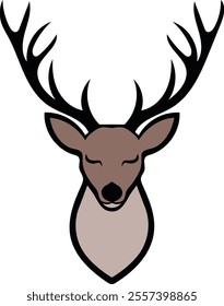 Deer head logo | Deer head icon | Deer head vector eps, Caribou head vector on white background