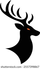 Deer head logo | Deer head icon | Deer head vector eps, Caribou head vector on white background