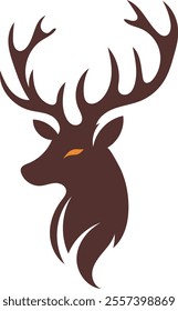 Deer head logo | Deer head icon | Deer head vector eps, Caribou head vector on white background