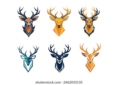 A deer head logo icons vector illustration