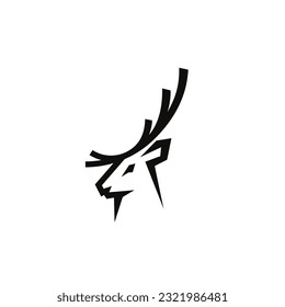 Deer Head Logo Illustration Design Vector
