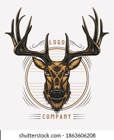 Deer head logo illustration vector.