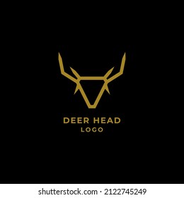 deer head logo. deer head line art minimalistic illustration. vector template animal design