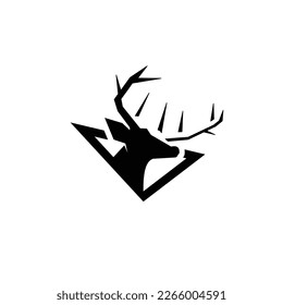 deer head logo out triangle design inspiration