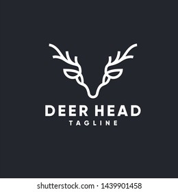 deer head logo outline style vector download