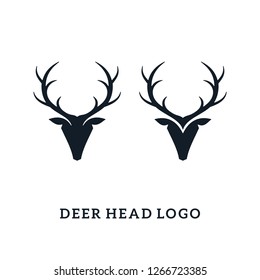 deer head logo silhouette set
