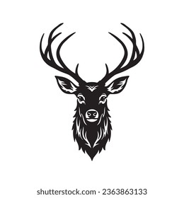 Deer head logo silhouette vector