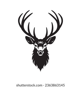 Deer head logo silhouette vector