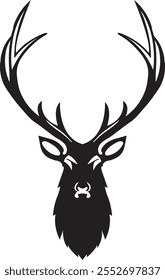 Deer head logo silhouette vector art illustration