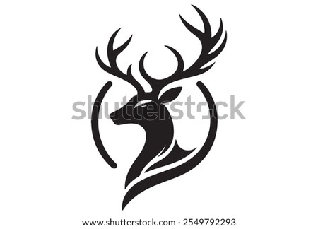 Deer head logo silhouette vector illustration