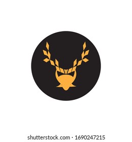 deer head logo simple color. vector design