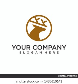 deer head logo simple concept