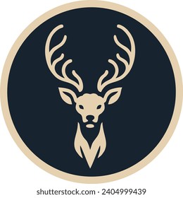 Deer head logo is simple, modern, and elegant