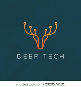 Deer head logo technology logo design modern template