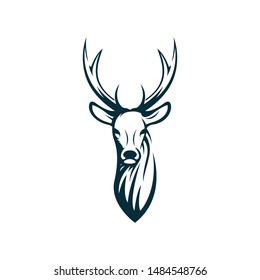 deer head logo template illustration