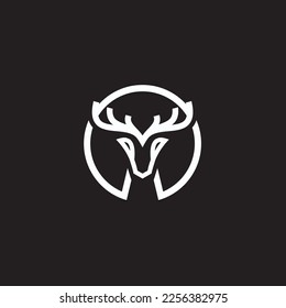 Logo-Vorlage für Hirsch-Logos, Linien-Design. Das Symbol selbst würde als Symbol oder Symbol für Unternehmen und Websites großartig aussehen.