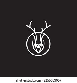 Deer Head Logo template line art design. The symbol itself would look great as a corporate and website symbol or icon.